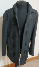 Dehaviland Men's Duffle Coat XL Grey Tweed/Toggles/Hood - Races/Office etc
