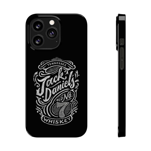 Black iPhone 15/14/13/12/11 Slim Case Jack Daniels Whiskey, Glossy - Picture 44 of 83