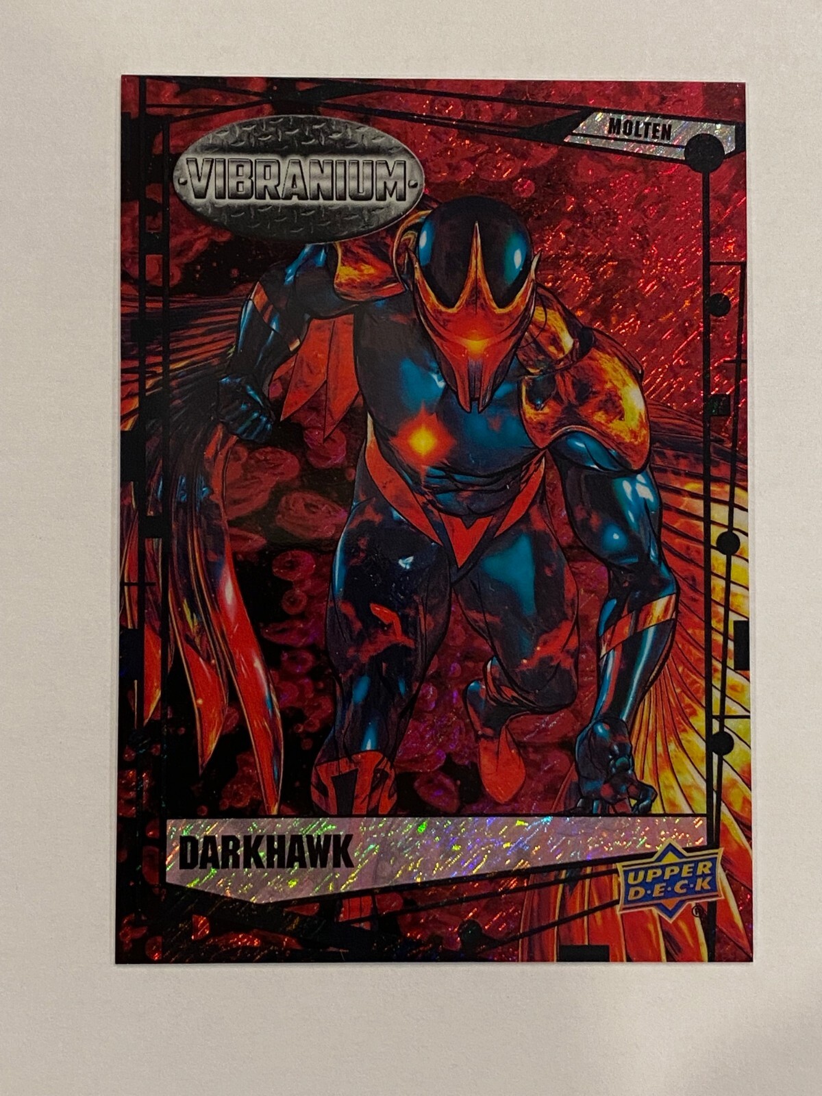 2015 Marvel Vibranium Molten #55 DARKHAWK #168/299 Combo Ship Red Lava😍*