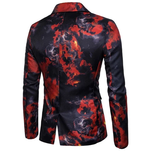 Herren Ein Knopf Slim Fit Reverskragen Jacke Langarm Blazer Freizeit Neu Tops - Bild 3 von 16