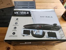 Victrola Journey Suitcase Bluetooth Record Player 3 Speed Turntable Gray Tweed