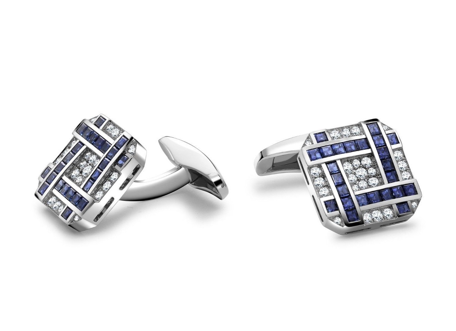 1.04ct Natural Round Diamond Sapphire 14k White Gold Anniversary Men"S