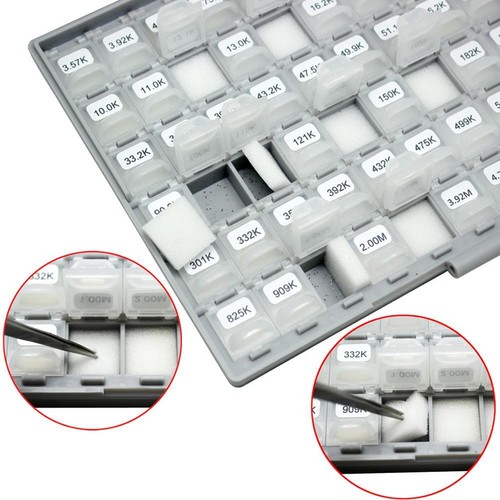 aidetek 0201 RoHS 1% 144 value x100pcs Resistor kit in SMD BOX-ALL Enclosure - Foto 2 di 7