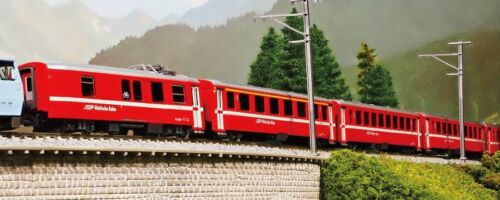 Kato 10-1414 Alpine Red Passenger Car EWⅠ Add-on Set (4 Cars) N Scale - Picture 2 of 2
