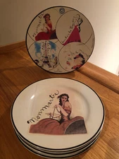 Rosanna Paris France Fashion Ladies Women's Desert Plates Set of 4 in Hatbox