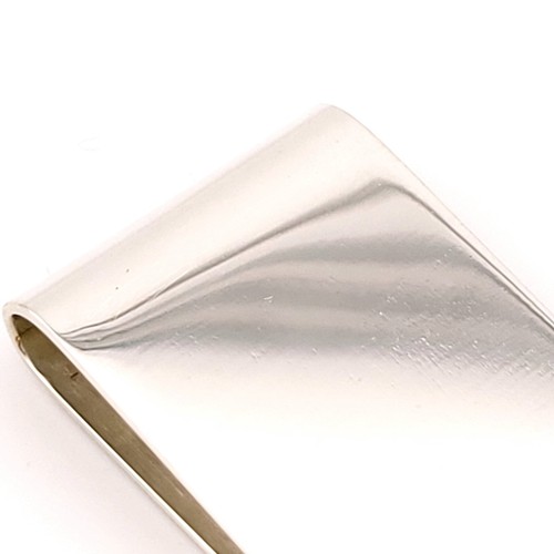 Polished Brooks Brothers Sterling Silver Engine Turned Strip Money Clip Holder - Picture 12 of 13