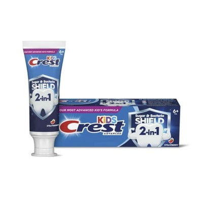 Crest Kids Sugar Bacteria Shield Toothpaste with Fluoride, Strawberry Flavor 4Oz