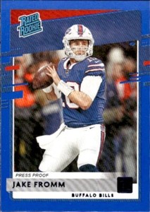 2020 Donruss #305 Jake Fromm RC Press Proof Blue Buffalo Bills Football