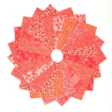 It's All Coral 90-pc precut charm pack 5" squares 100% cotton fabric quilt Coral
