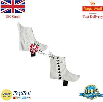 HOUSE OF SCOTLAND Kilt Spats Highland Pipers Drummer White & Black Buttons/Scottish Kilt Spats