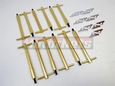 BBC Chevy Gold Tall T-Bar Valve Cover Hold Down Kit Big Block 396 454 Bolts Tabs
