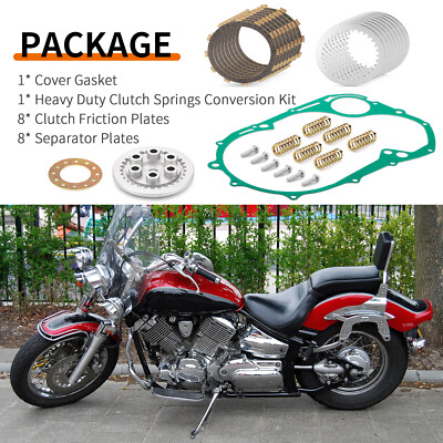 Clutch Plate Kit w/ Crankcase Cover Gasket FOR Yamaha V-Star 1100 XVS1100 99-09 Clutch Plate Kit w/ Crankcase Cover Gasket FOR Yamaha V-Star 1100 XVS1100 99-09