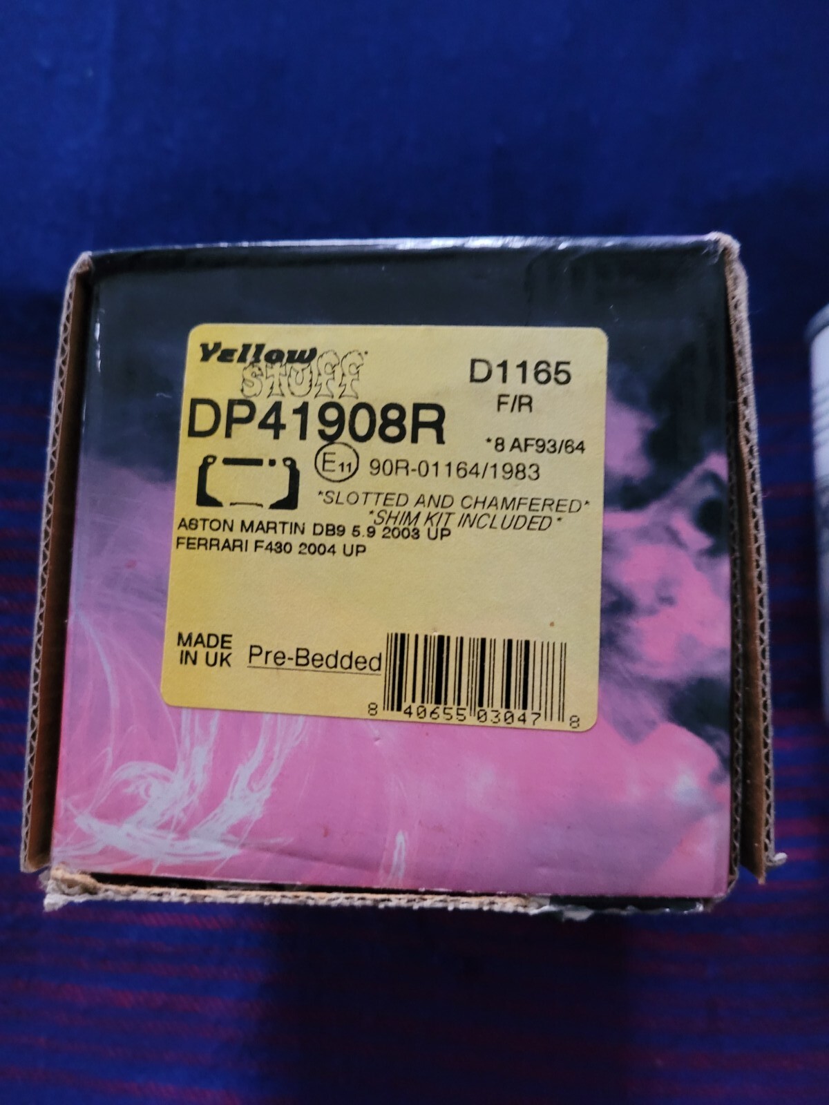 Aston Martin after market front & rear brake pads, and A/M oil filter. NIB. MINT