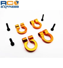 Hot Racing 1/10 Scale Aluminum Orange Tow Shackle D-Rings (4) ACC80803
