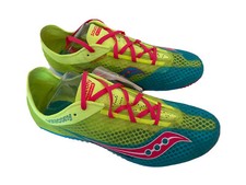 NWB-WOMENS SAUCONY ENDORPHIN SPIKE/ TRACK SHOES,MESH UPPER SZ.10.5,BLU/PNK/CTN