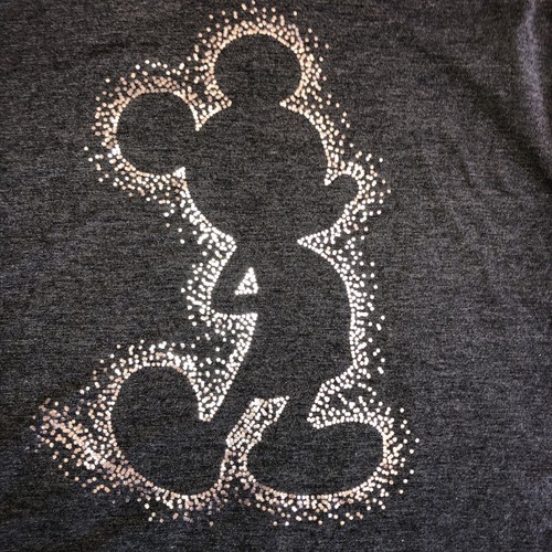 EVRI Disney 0X NWT Mickey Mouse Mineral Black T-shirt Top Metallic Outline $24 - Picture 3 of 10