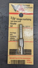 Vermont American Hinge Mortise Router Bit 3/8" CD 7/16" CL HSS 22111 USA