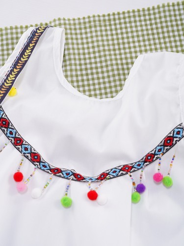 Abiti Vacanza Bambine Gilet Vacanza Con Pantaloni Tagliati E Borsa Spiaggia Carino - Foto 15 di 29