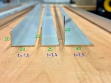Aluprofil L, L-Profil Aluminium 20x30x1,5mm , 25x25x1,4mm  , 40x40x1,5mm