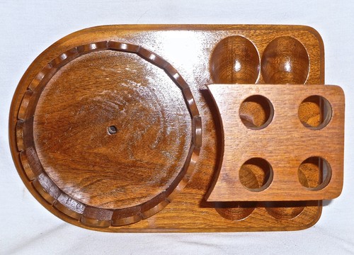 Vintage Diamond-pattern Glass HUMIDOR with 4 PIPE SMOKE STAND Picket Fence - Picture 6 of 11