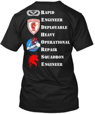 Redhorse Heavy Repair Usaf Civil Engineers Rapid T-Shirt Made in USA S to 5XL