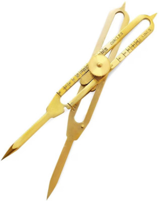 Liquidraw Proportional Divider Drawing Tool Scale Divider, Solid Brass 6'' Gift