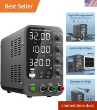 DC Power Supply Variable, 0-32V 0-10A Switching Bench Power Supply with 20W U...