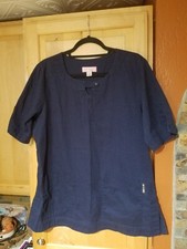 Koi By Kathy Peterson Trina Blue Short Sleeve Scrub Top Size Large 173