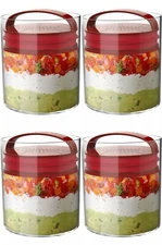 Prepara Evak Airtight Glass Food Storage Airless Canister Container Set of 4