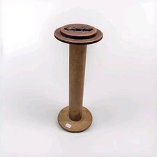 Antique Akron Spool Wood Bobbin Industrial Textile 13” x 5”