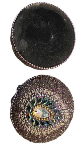 "Anillo o caja de baratijas de colección caja de pastillas boho de 3"" con joyas con pedrería con cuentas" - Imagen 3 de 5