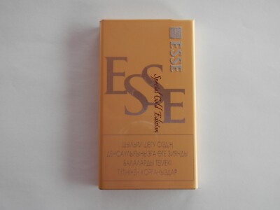 ESSE Special gold Edition opened empty cigarette steel pack -S. Korea - 2010s KZ