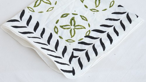 Bufanda 100% Algodón Cuello Boho Mano Estampado Bloque Suave Algodón Bandana Estilo Bohemio - Imagen 4 de 7