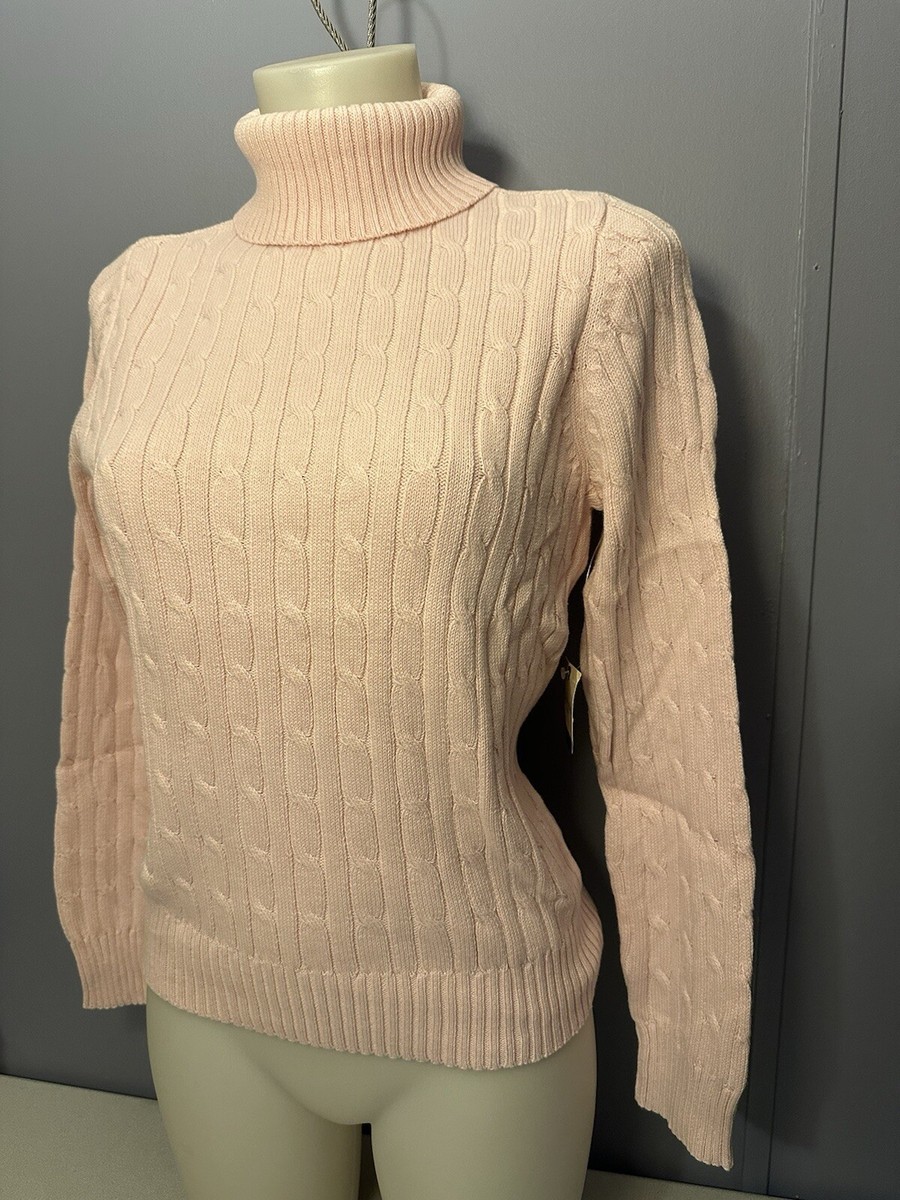 JCP John's Bay Womens Turtleneck Long Sleeve Cable Knit
