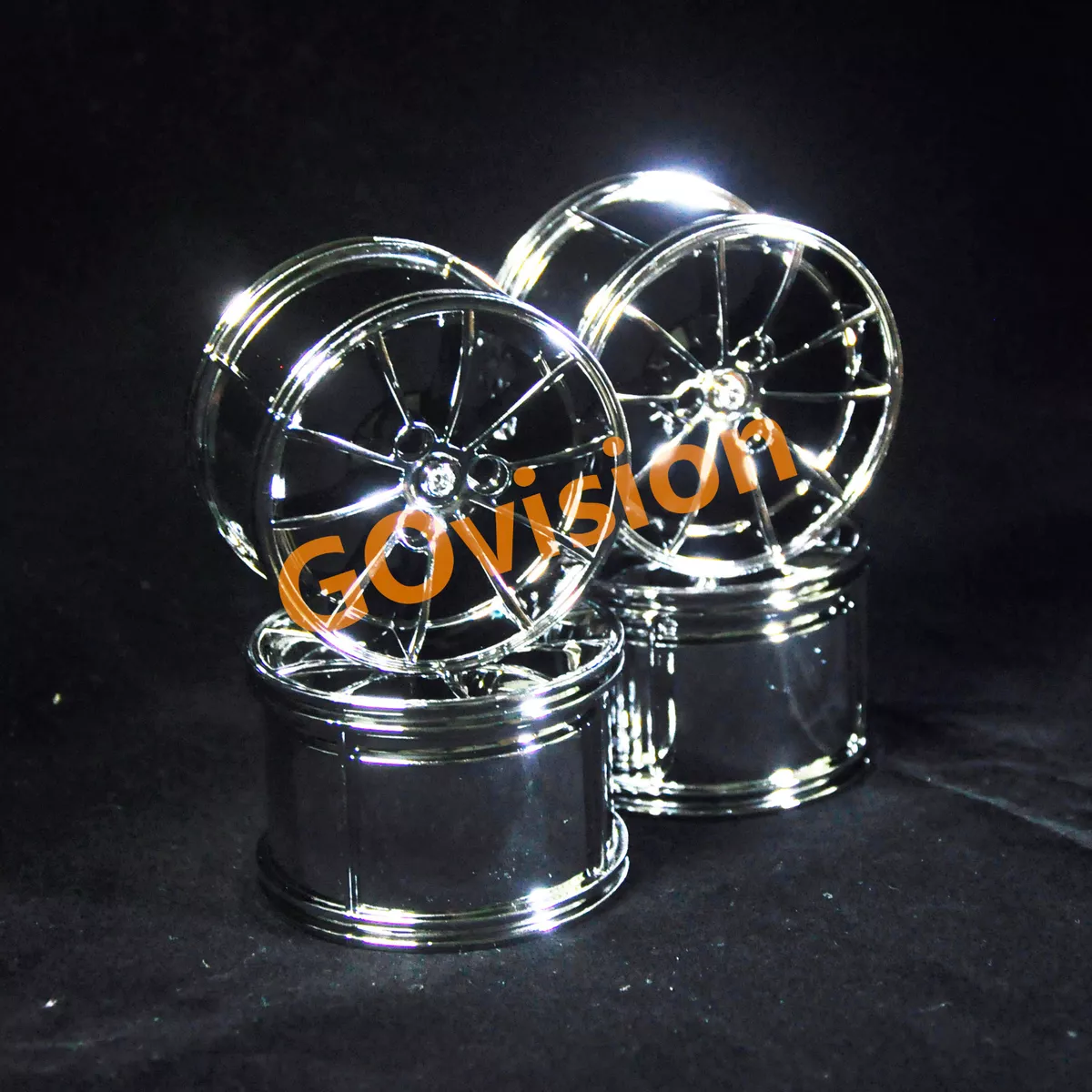 Custom 4 pcs Chrome Silver rims wheels hubs 23800 for Lego 42056 42115 42083