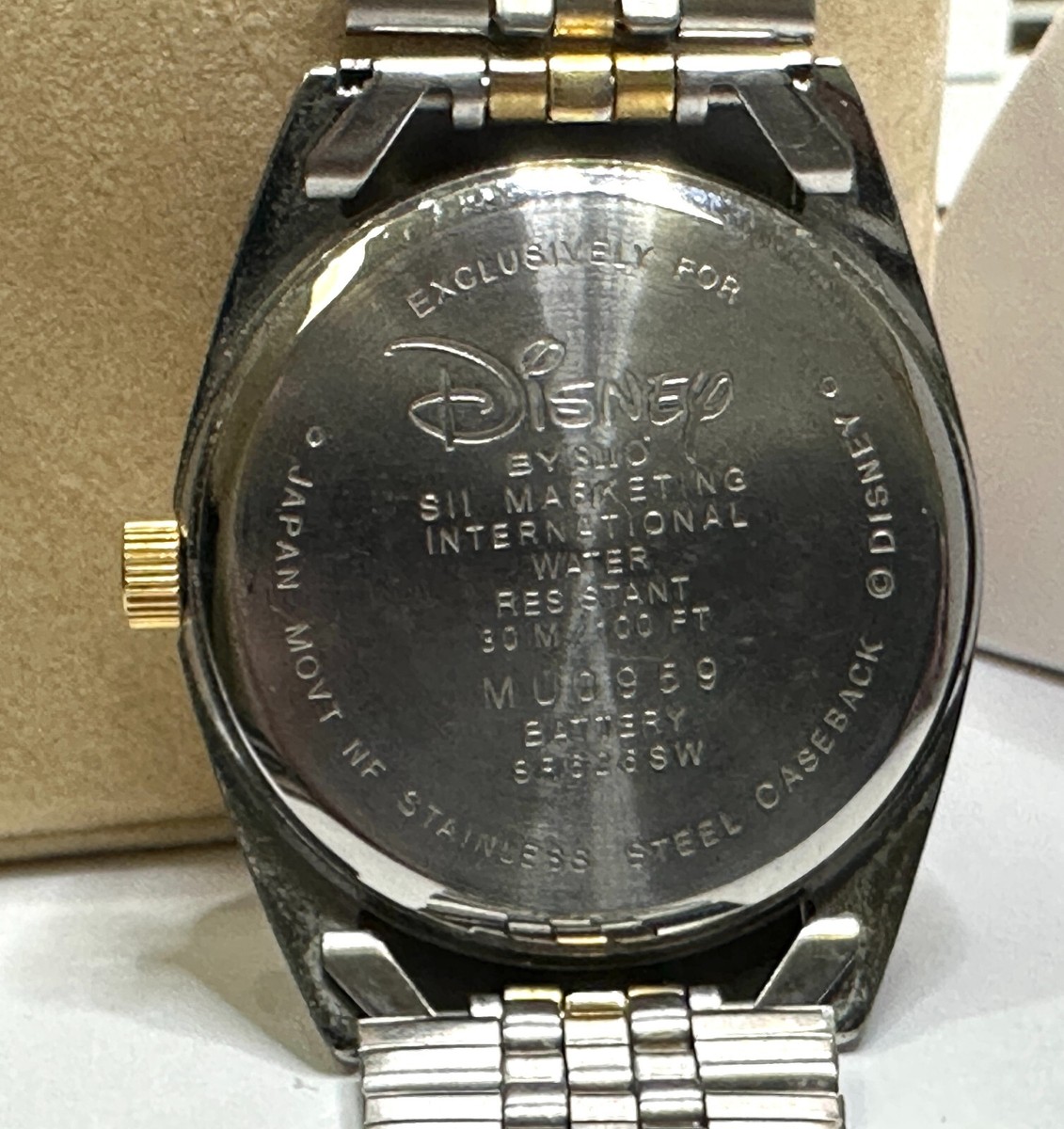 AUTHENTIC DISNEY MICKEY MOUSE MENS STAINLESS/GOLD BRACELET DAY