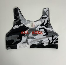 Rihanna All Ages Anti Tour Snow Camo Sports Bra Womens Size Medium NEW NWOT