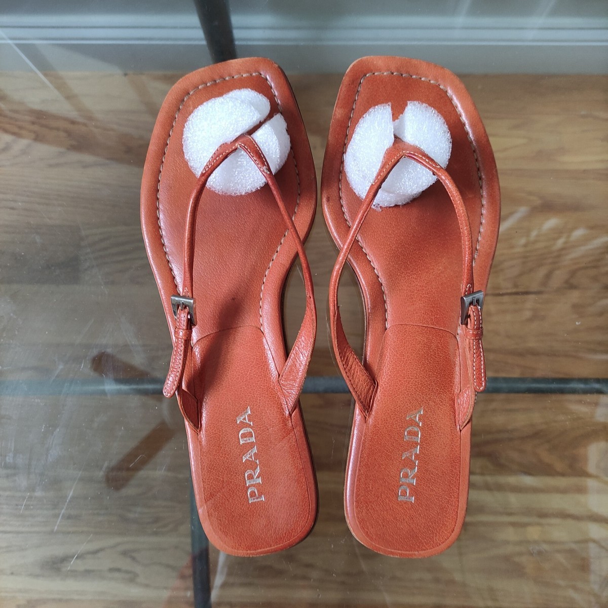 PRADA::サンダル:6[RESALE] PRADA レザー スライドサンダル ブラック 6 1/2 25.5cm - メルカリ