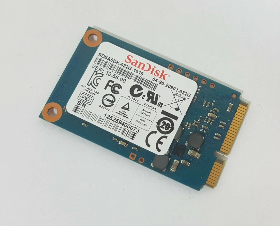 Sandisk SDSA5DK-032G-1016 32GB SSD I100 MLC SATA 6Gbps mSATA