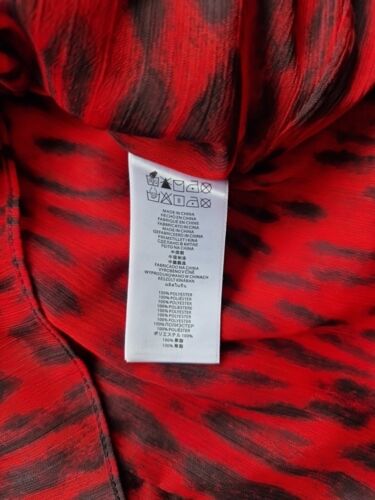 Michael Kors Long Sleeve V-Neck Animal Print Black/Red Dress. Size UK 8, EU 36 - Picture 12 of 13