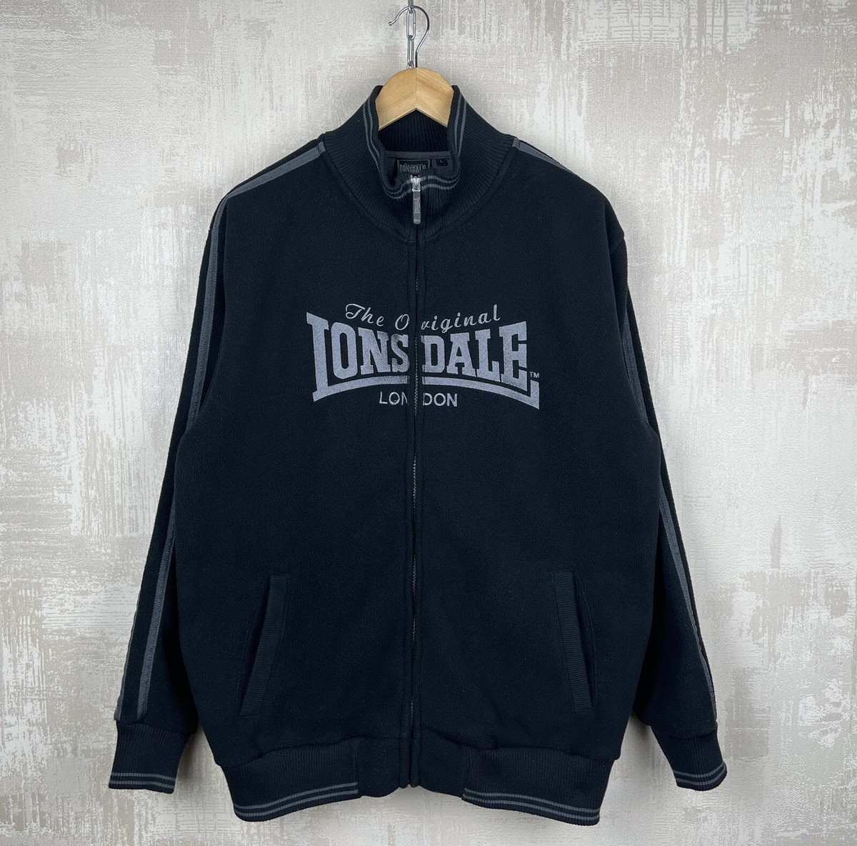 限定 LONSDALE 90s 00s ナイロンジャケット UK ヴィンテージ Vintage Lonsdale 00s Big Logo Full Zip Fleece Jacket Men's Size L
