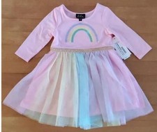 Toddler Girls Lilt RAINBOW Tutu Layered Long Sleeve Dress Size 2T 3T Sequins NWT