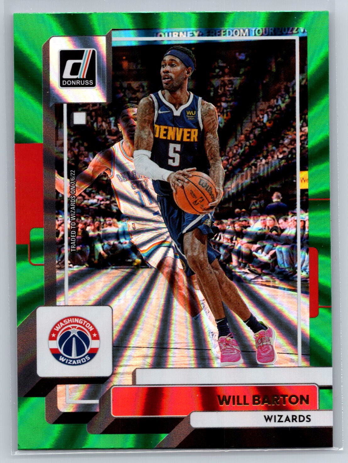 2022-23 Donruss #88 Will Barton Holo Laser Green