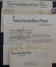 Croatian Fraternal Union of America Membership Card 1957 Letters & Envelopes