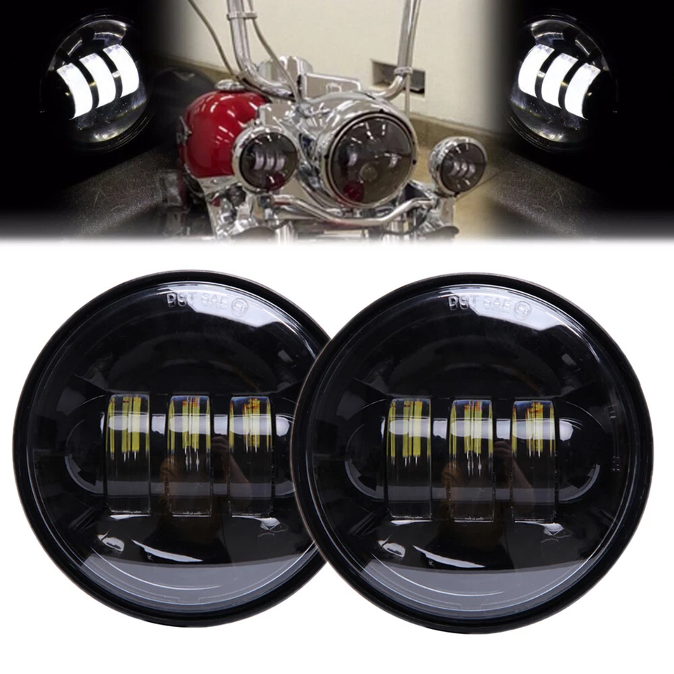 Lâmpada de passagem de LED para motocicleta 4,5" luzes de neblina para Harley Davidson Heritage Softail - Imagem 3 de 4