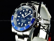 Orologio New Legend Uomo 200m Deep Blue Diver Automatico Quadrante Nero Lunetta TT SS.