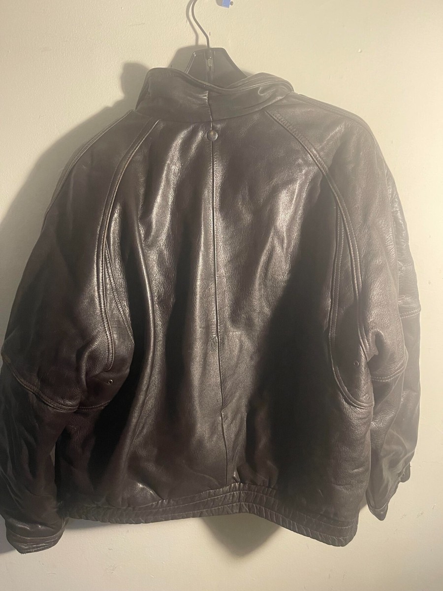 90s Vintage Philippe Monet Leather Jacket for Men Pre-Owned Mint