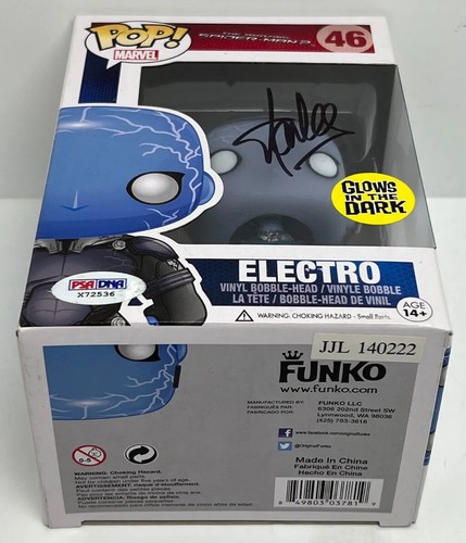 Stan Lee Signed Vaulted Glow In The Dark 'Electro' Funko Pop #46 PSA - Picture 8 of 9