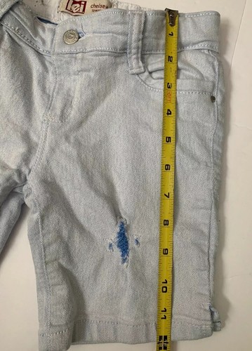 l.e.i. Girls chelsea low rise Light Blue Jean Shorts Size 7 Adjustable Waistband - Picture 2 of 11
