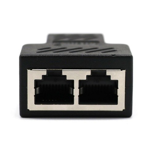 RJ45 Splitter Adapter 1 To 2 Ways Dual Female Port CAT5/6 LAN Ethernet Cable c